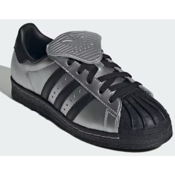Adidas Superstar 82, Metallic Silver/Black, W9.5, New in Box - Picture 3 of 4